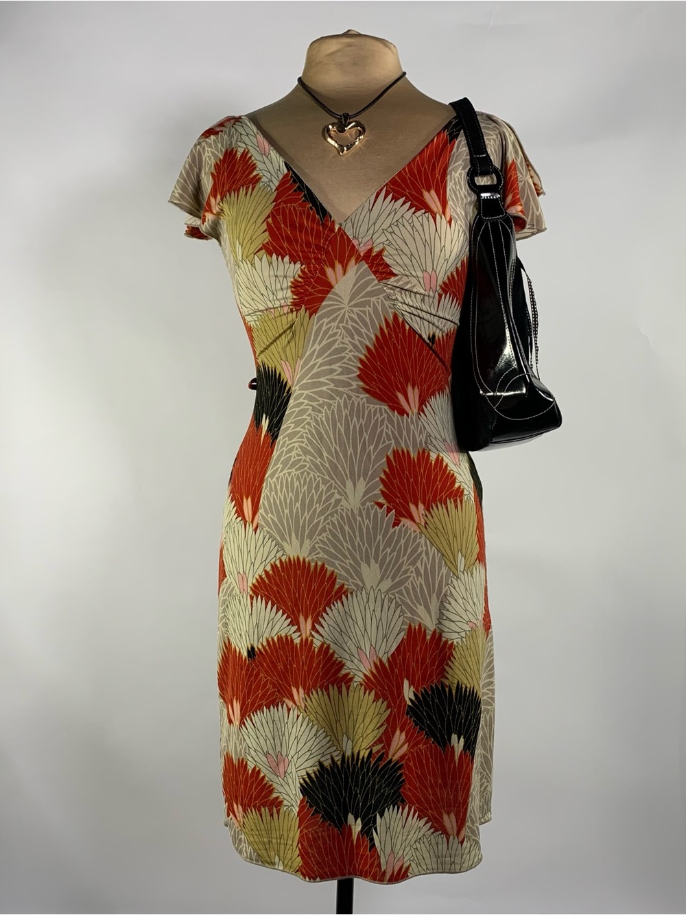 Y2K Rave Art Deco Floral Midi Dress